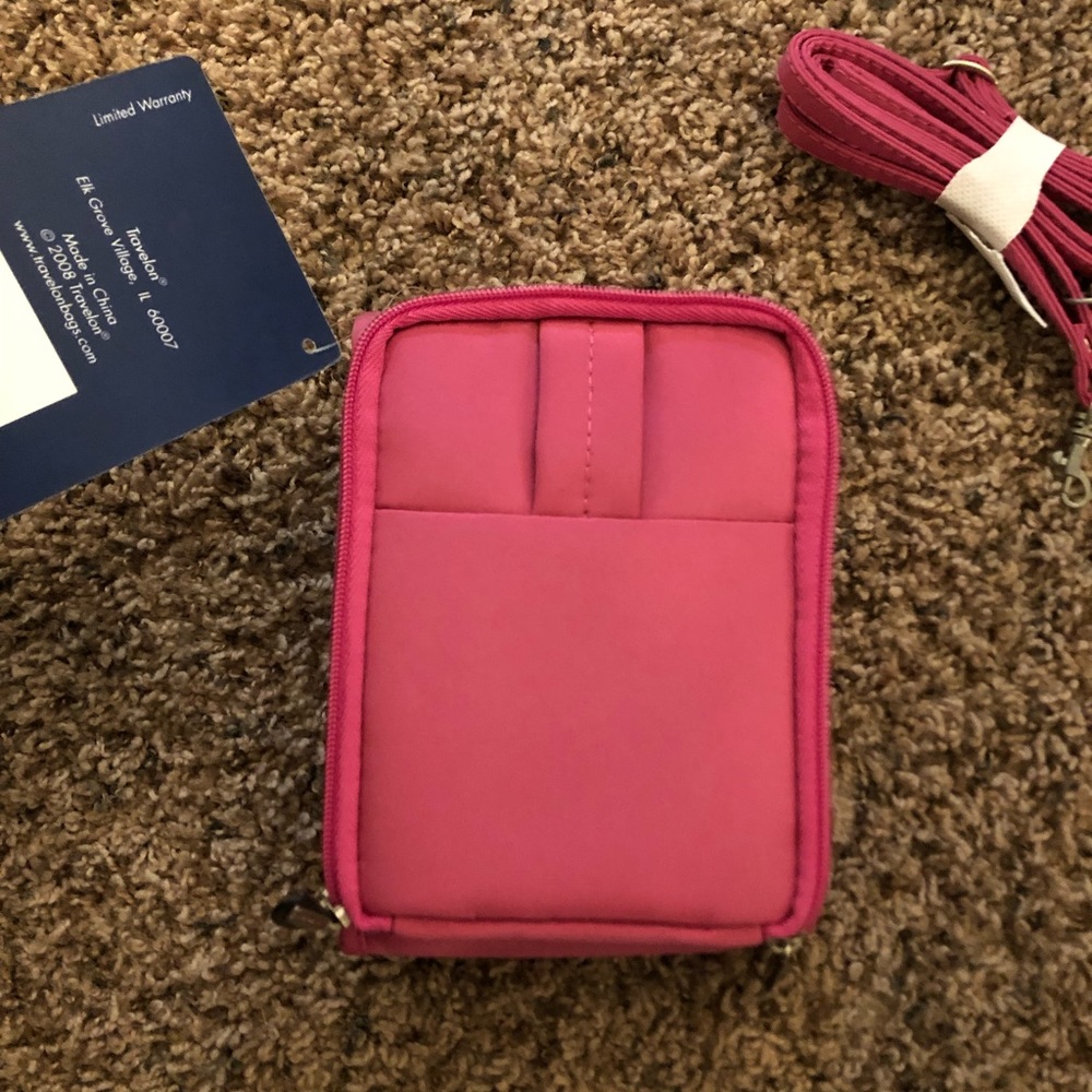 Travelon hot pink crossbody / belt purse - Picture 4 of 6